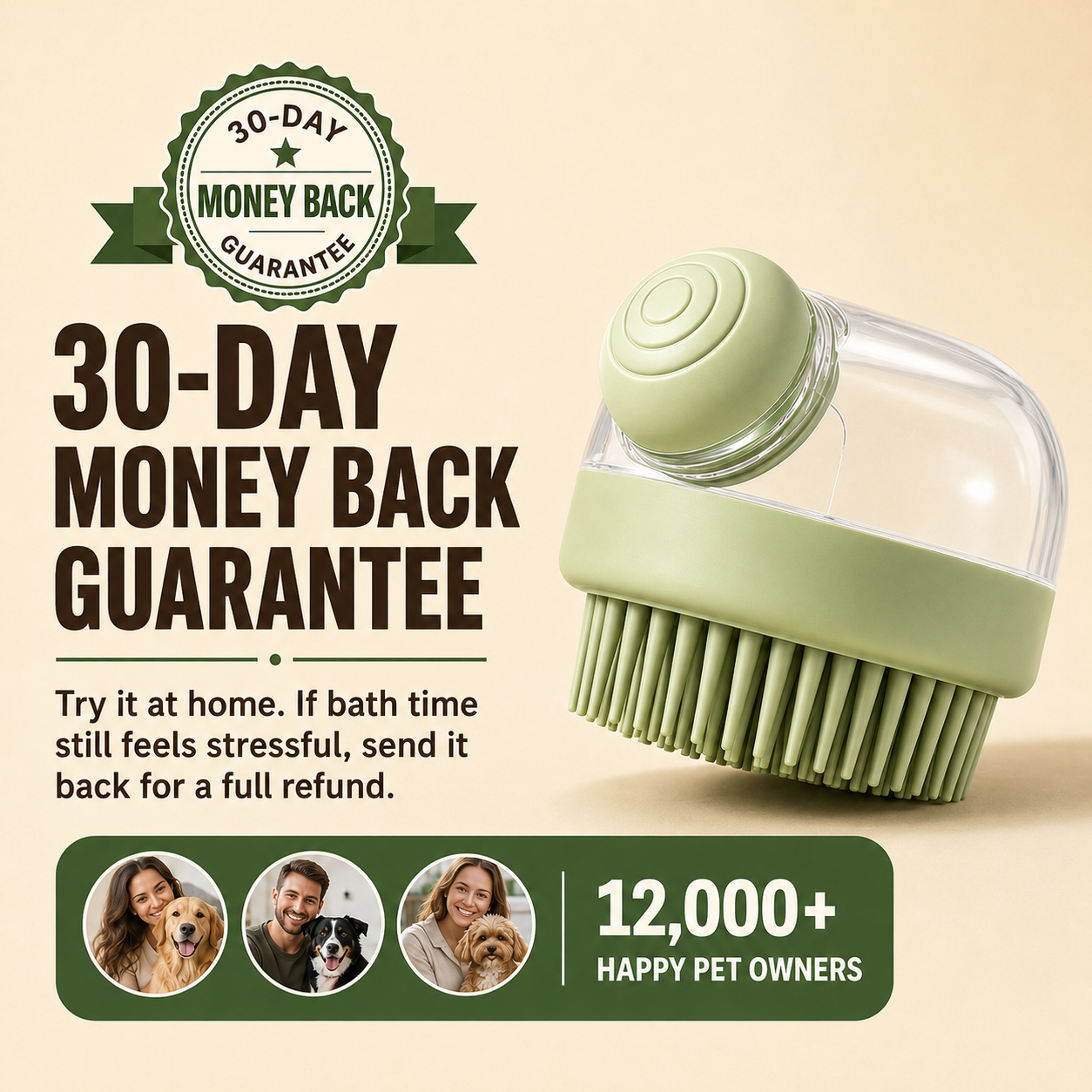 Lathapaw LathaBrush 30 day money back guarantee square