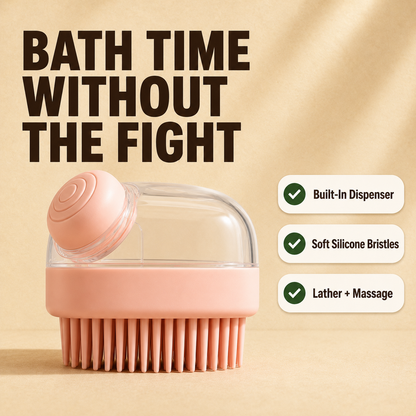 Lathapaw LathaBrush bath time without the fight square